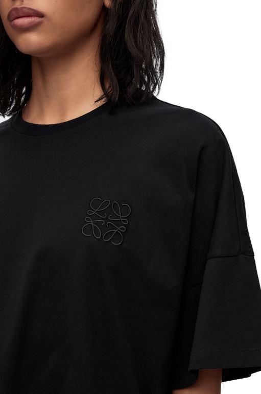 Loewe pamuklu dar kesim t-shirt 02600823 kadınlar siyah