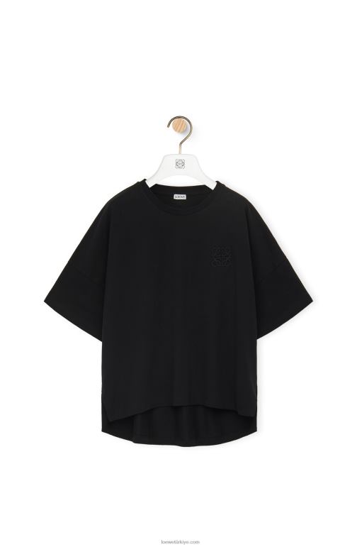 Loewe pamuklu dar kesim t-shirt 02600823 kadınlar siyah