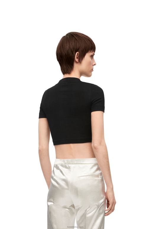 Loewe pamuklu kırpılmış üst 02600888 kadınlar siyah