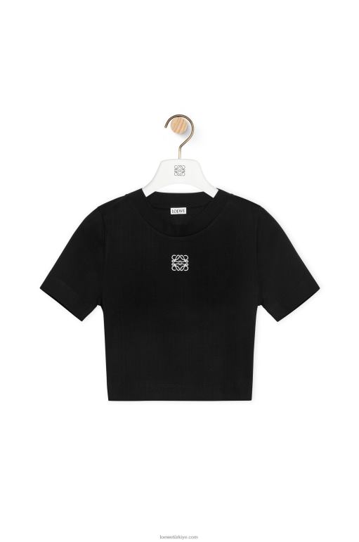 Loewe pamuklu kırpılmış üst 02600888 kadınlar siyah
