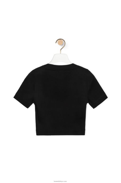 Loewe pamuklu kırpılmış üst 02600888 kadınlar siyah