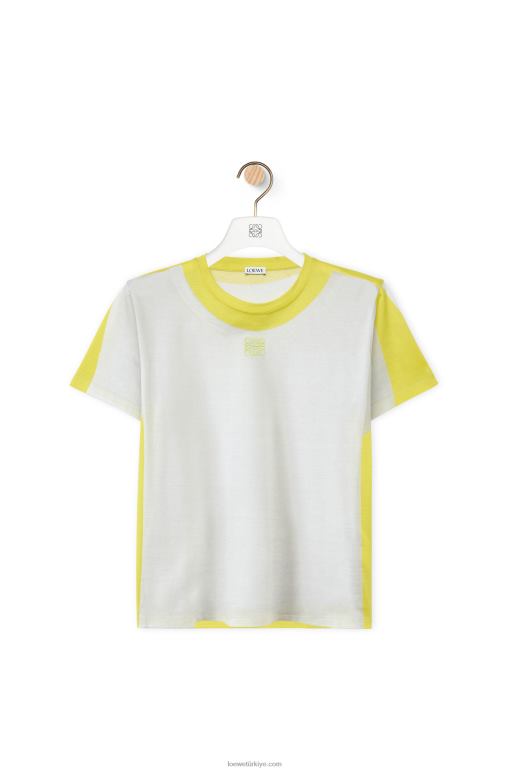 Loewe pamuklu normal kesim tişört 02600773 kadınlar Beyaz sarı