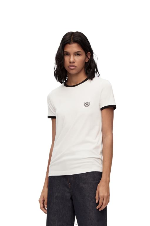 Loewe pamuklu slim fit t-shirt 02600797 kadınlar beyaz