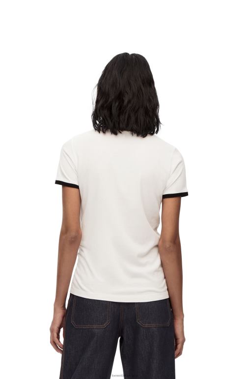 Loewe pamuklu slim fit t-shirt 02600797 kadınlar beyaz