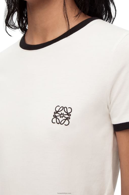 Loewe pamuklu slim fit t-shirt 02600797 kadınlar beyaz
