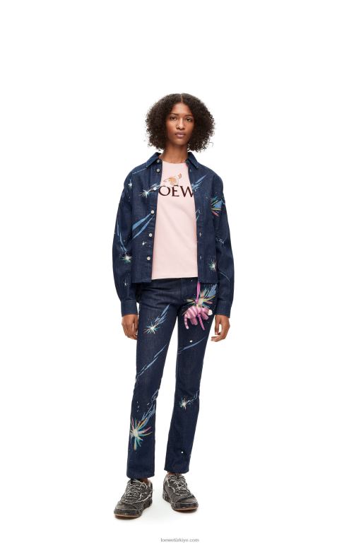 Loewe pamuklu t-shirt 02600832 kadınlar tebeşir