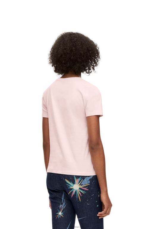 Loewe pamuklu t-shirt 02600832 kadınlar tebeşir