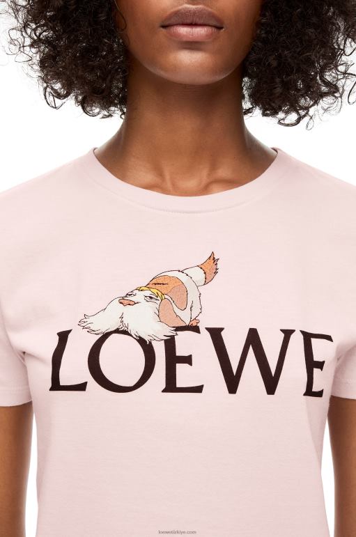 Loewe pamuklu t-shirt 02600832 kadınlar tebeşir