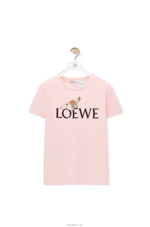 Loewe pamuklu t-shirt 02600832 kadınlar tebeşir