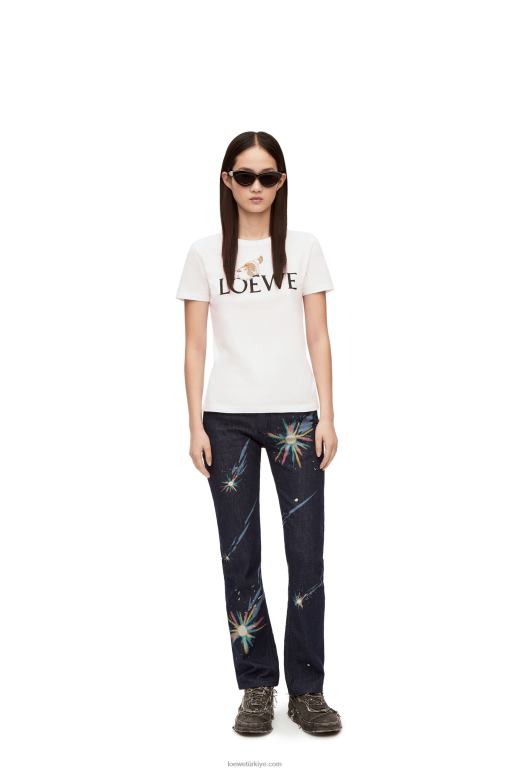 Loewe pamuklu t-shirt 02600833 kadınlar beyaz