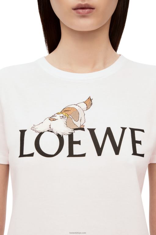 Loewe pamuklu t-shirt 02600833 kadınlar beyaz