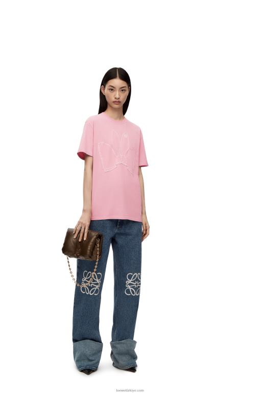 Loewe pamuklu tavşan tişört 02600808 kadınlar Parlak pembe