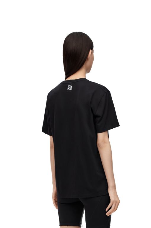 Loewe pamuklu tavşan tişört 02600809 kadınlar siyah