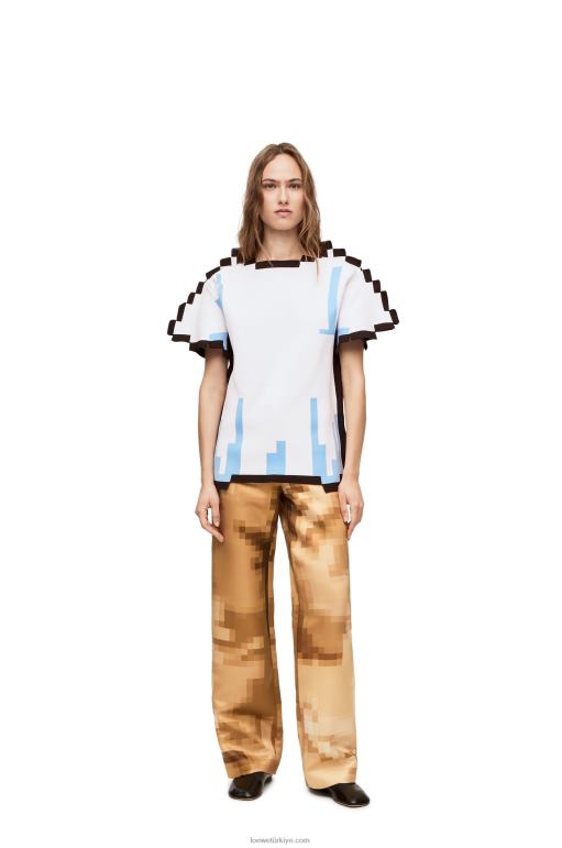 Loewe teknik örgü pikselli top 02600879 kadınlar beyaz