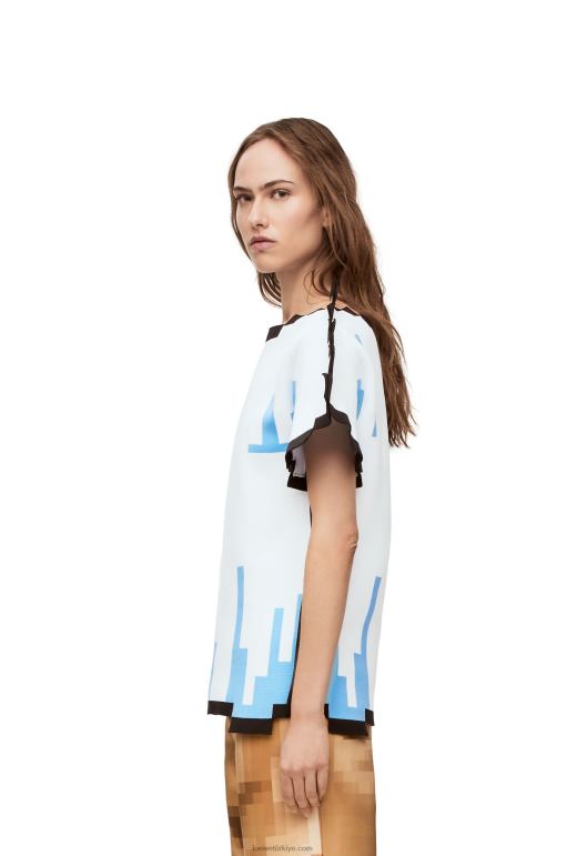 Loewe teknik örgü pikselli top 02600879 kadınlar beyaz