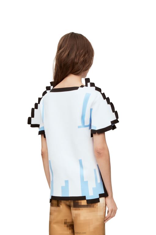 Loewe teknik örgü pikselli top 02600879 kadınlar beyaz