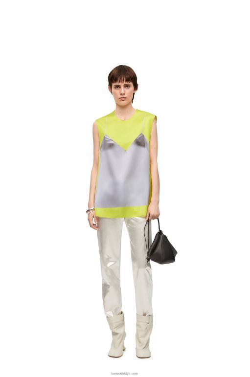 Loewe teknik saten top 02600853 kadınlar sarı/gri