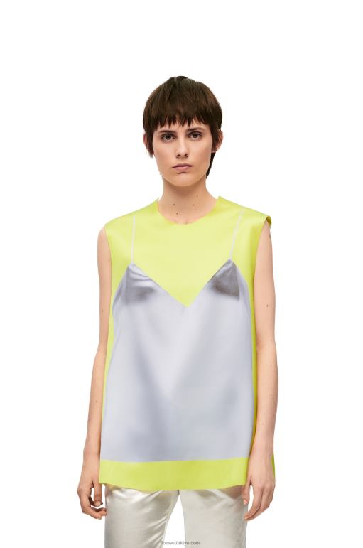 Loewe teknik saten top 02600853 kadınlar sarı/gri
