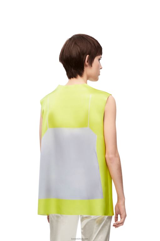 Loewe teknik saten top 02600853 kadınlar sarı/gri