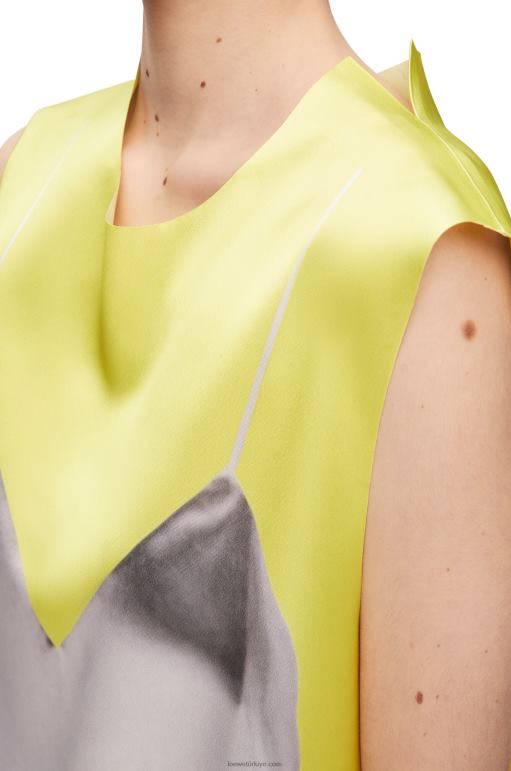 Loewe teknik saten top 02600853 kadınlar sarı/gri