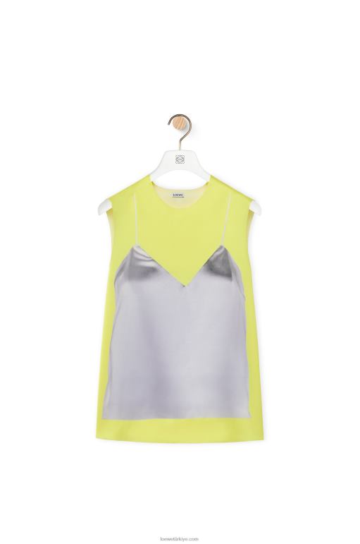 Loewe teknik saten top 02600853 kadınlar sarı/gri