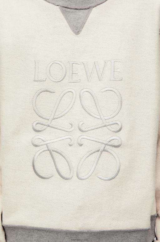 Loewe anagram pamuklu normal kesim sweatshirt 02600825 kadınlar Gri karışım