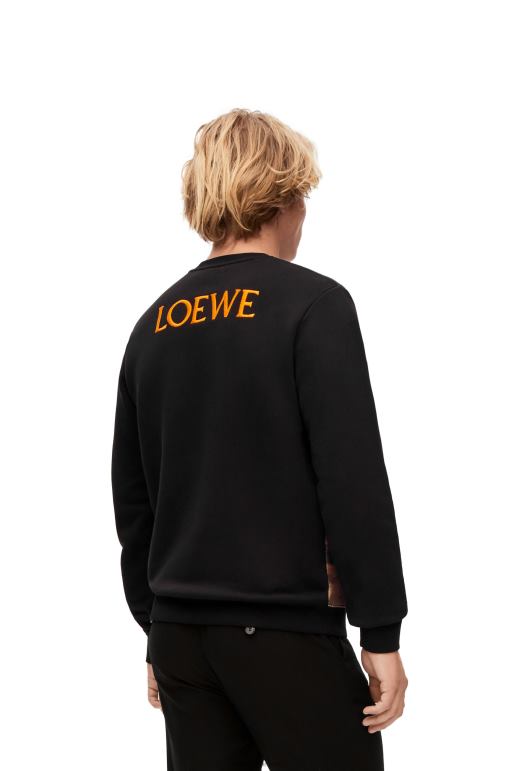 Loewe pamuklu calcifer sweatshirt 02600843 kadınlar siyah/çok renkli