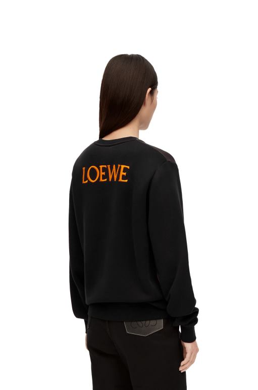 Loewe pamuklu calcifer sweatshirt 02600843 kadınlar siyah/çok renkli