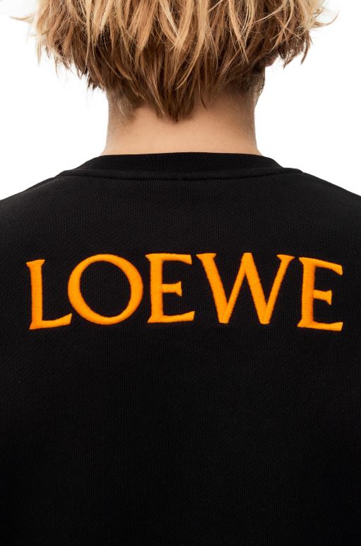 Loewe pamuklu calcifer sweatshirt 02600843 kadınlar siyah/çok renkli