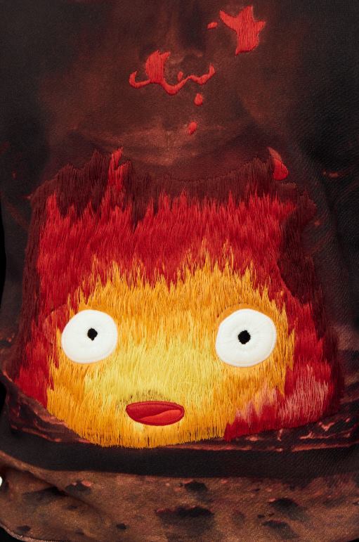 Loewe pamuklu calcifer sweatshirt 02600843 kadınlar siyah/çok renkli
