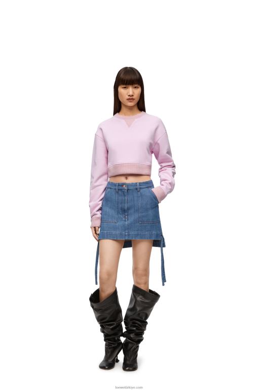 Loewe pamuklu sweatshirt 02600778 kadınlar ingiliz gülü