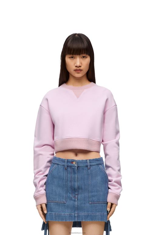 Loewe pamuklu sweatshirt 02600778 kadınlar ingiliz gülü