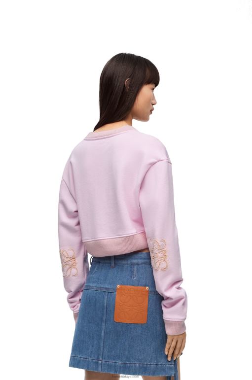 Loewe pamuklu sweatshirt 02600778 kadınlar ingiliz gülü