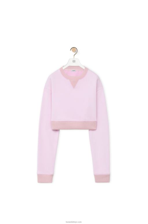 Loewe pamuklu sweatshirt 02600778 kadınlar ingiliz gülü