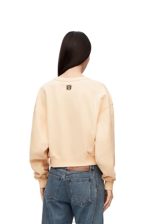 Loewe pamuklu tavşan sweatshirt 02600805 kadınlar fildişi