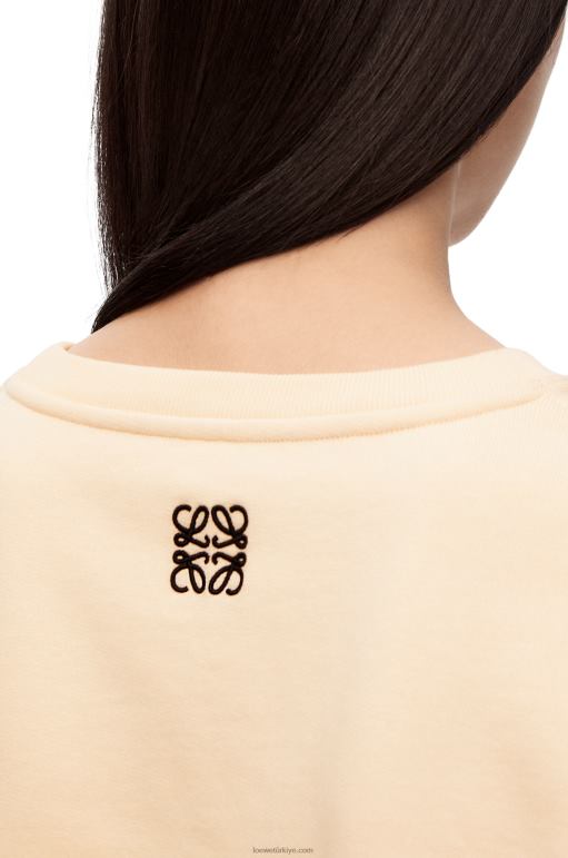 Loewe pamuklu tavşan sweatshirt 02600805 kadınlar fildişi