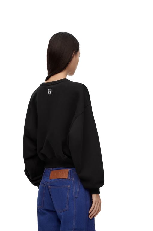 Loewe pamuklu tavşan sweatshirt 02600806 kadınlar siyah