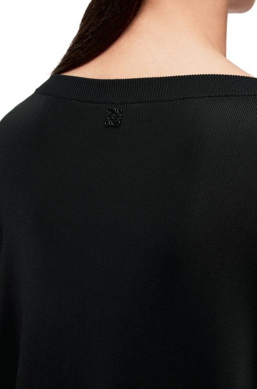 Loewe açık kollu viskon triko kazak 02600955 kadınlar siyah