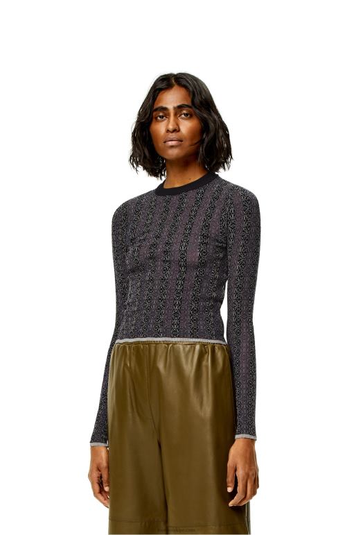 Loewe anagram devore viskon kazak 026001016 kadınlar siyah