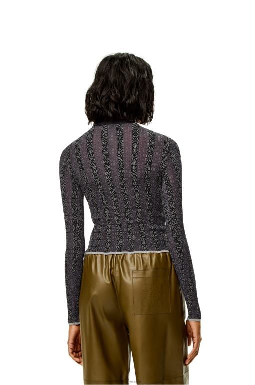 Loewe anagram devore viskon kazak 026001016 kadınlar siyah