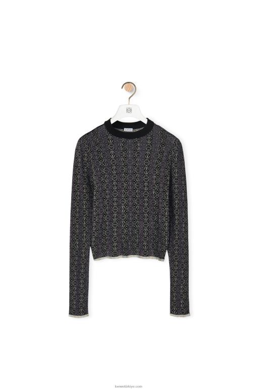 Loewe anagram devore viskon kazak 026001016 kadınlar siyah