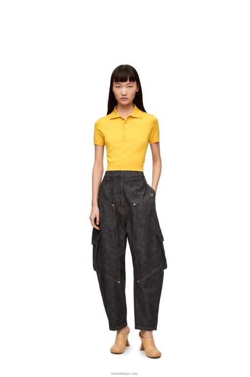 Loewe ipek polo kazak 02600961 kadınlar sarı