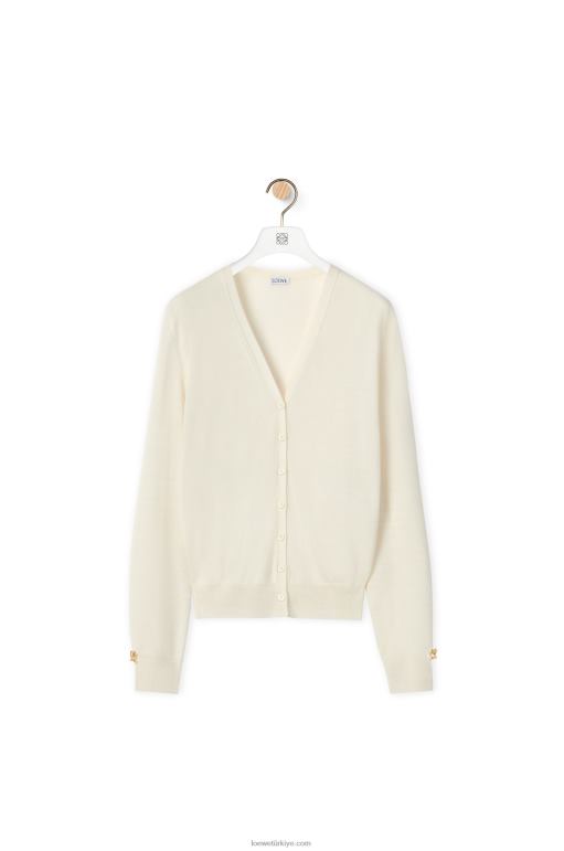 Loewe kaşmir anagram hırka 026001015 kadınlar açık beyaz