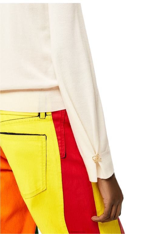 Loewe kaşmir anagram kazak 026001013 kadınlar açık beyaz