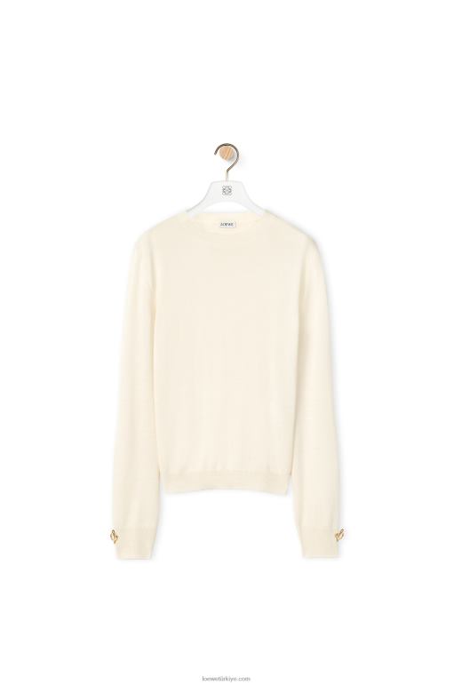 Loewe kaşmir anagram kazak 026001013 kadınlar açık beyaz
