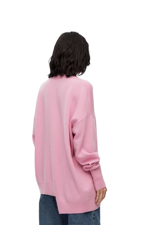 Loewe kaşmir asimetrik hırka 02600974 kadınlar pembe