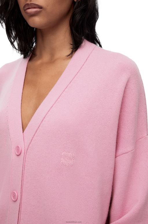 Loewe kaşmir asimetrik hırka 02600974 kadınlar pembe