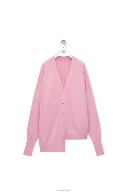 Loewe kaşmir asimetrik hırka 02600974 kadınlar pembe