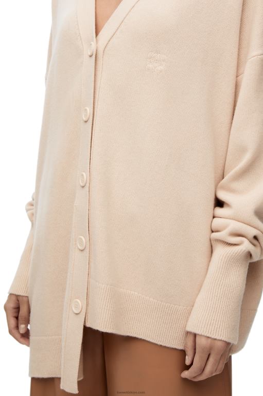 Loewe kaşmir asimetrik hırka 02600975 kadınlar Şampanya