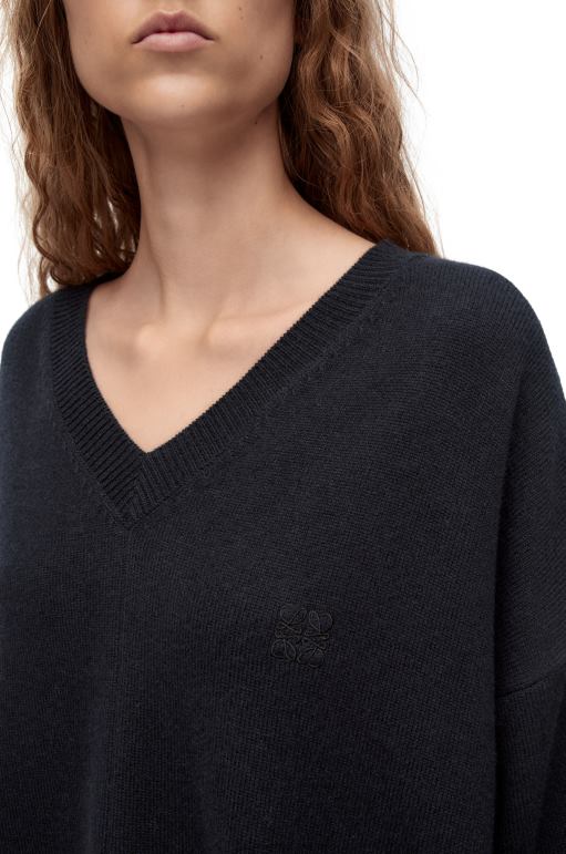 Loewe kaşmir asimetrik kazak 02600976 kadınlar koyu lacivert